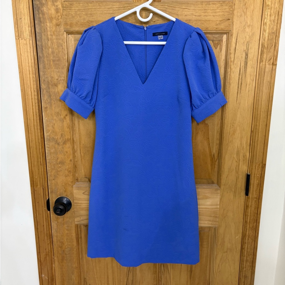 Tommy Hilfiger Cobalt Blue Puff Sleeve Mini Dress